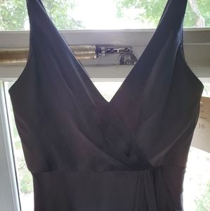 Charcoal Chiffon Formal Gown with train